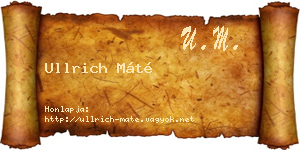Ullrich Máté névjegykártya